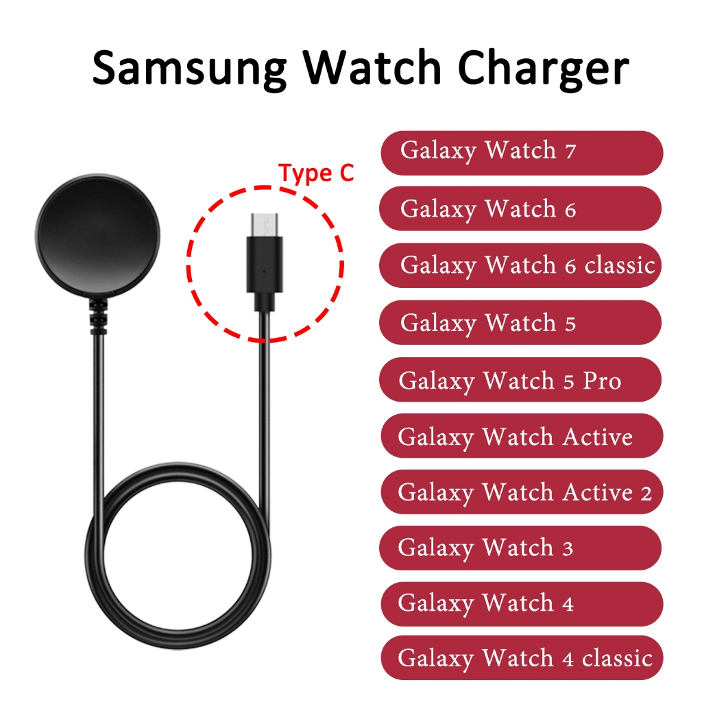 ที่ชาร์จซัมซุง Samsung Galaxy Watch7 6 5 4 3 สายชาร์จType C Galaxy Watch Active2 1 Watch4 classic