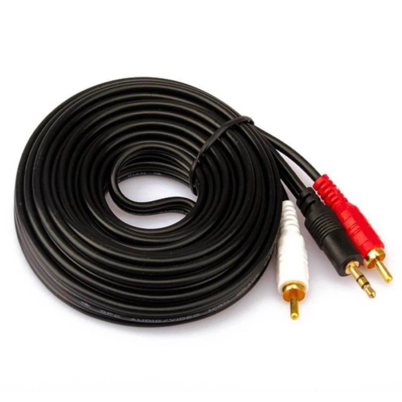 สายRCA Cable 10M 3.5mm(M) to RCA 2หัว สายสัญญาณเสียง ต่อหูฟัง:ลำโพง สายยาว10เมตร