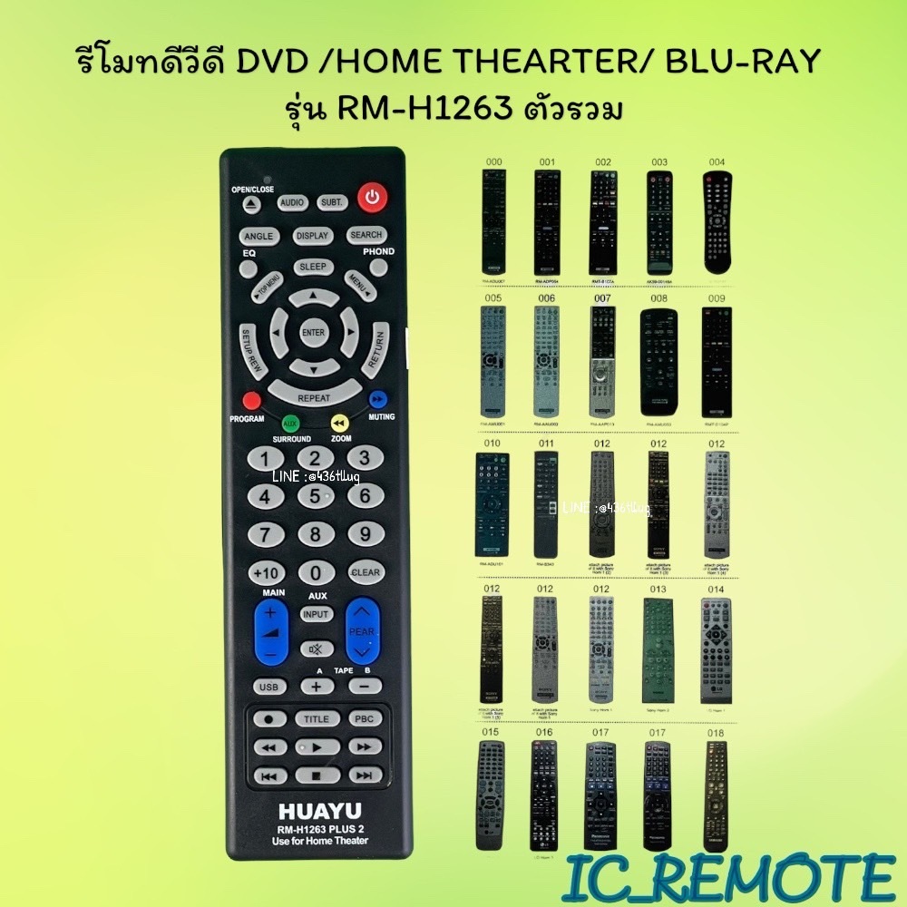 สินค้าพร้อมส่ง รีโมทรุ่น : DVD รหัส RM-H1263