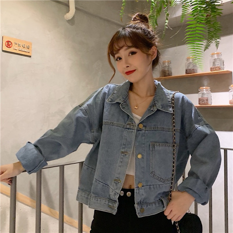 Allshoppa | Jacket Oversized Denim เสื้อแจ็คเก็ตยีนส์ทรงครอป