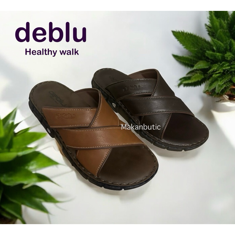 รองเท้าแตะหนัง พื้นสุขภาพ deblu ผู้ชาย