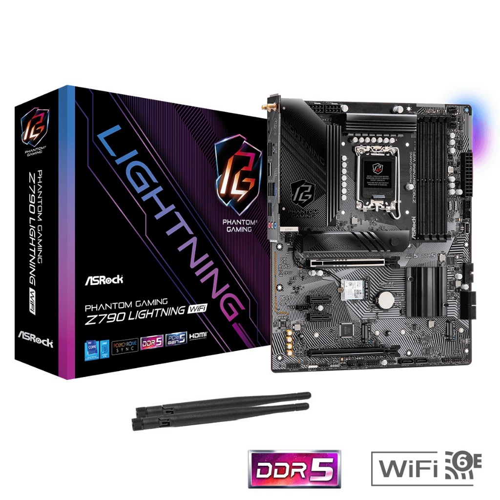 ASRock PHANTOM GAMING Z790 Lightning WiFi Intel ATX LGA1700 Motherboard เมนบอร์ด