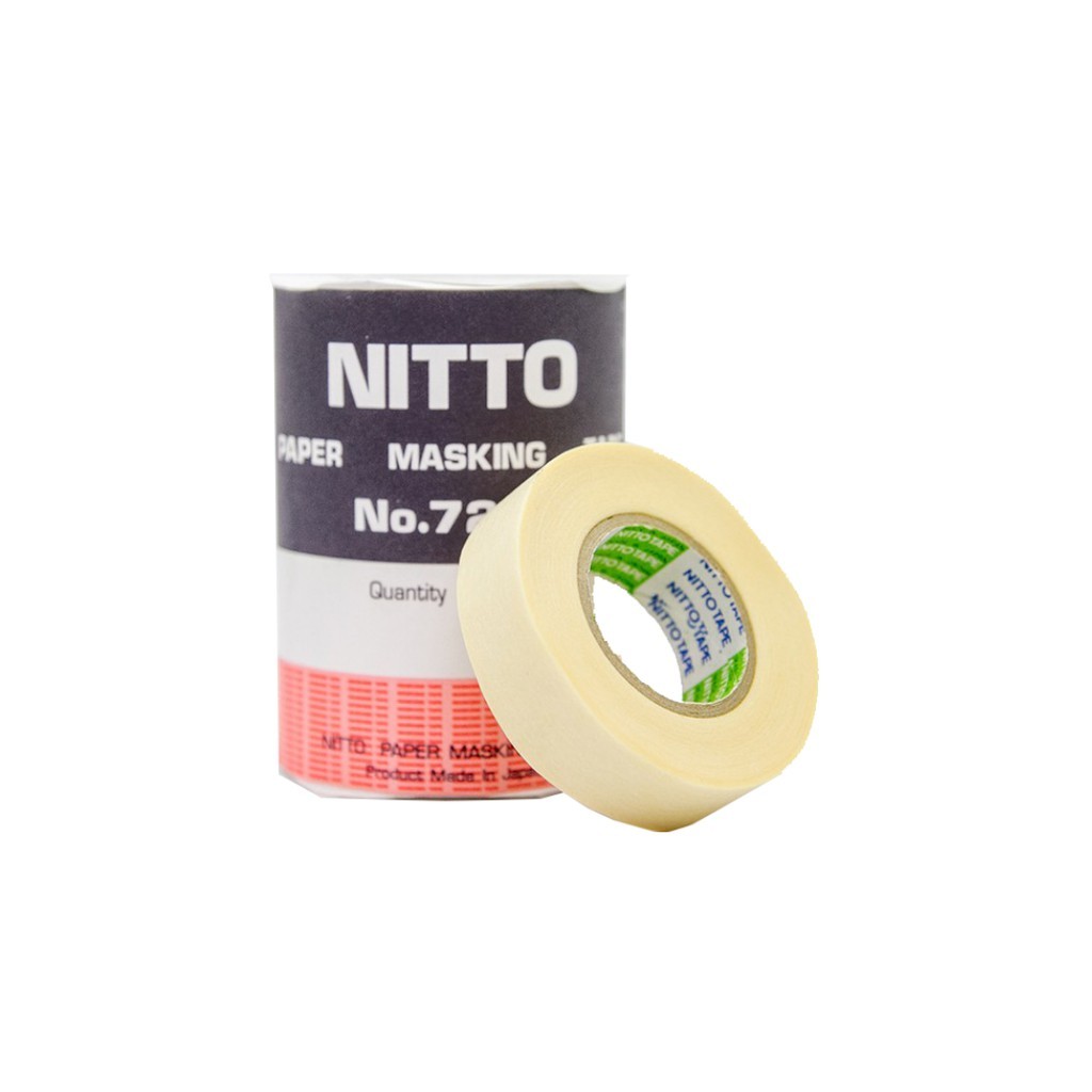 กระดาษกาว Nitto Tape No.720 (18 mm*18 m) เทปกาวนิตโต้ สำหรับแปะขอบ ใช้ในงานทาสี เทปทาสี ตัดขอบกันเปี้อน