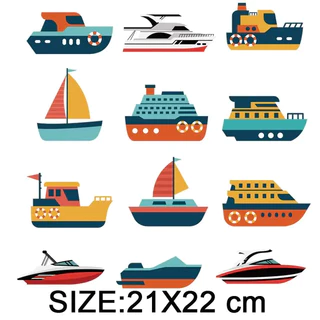 ตัวรีดร้อนติดเสื้อ DIY Patches 159).196 สัตว์น่ารัก รถ เรือ เครื่องบิน สำหรับเสื้อผ้าเด็ก