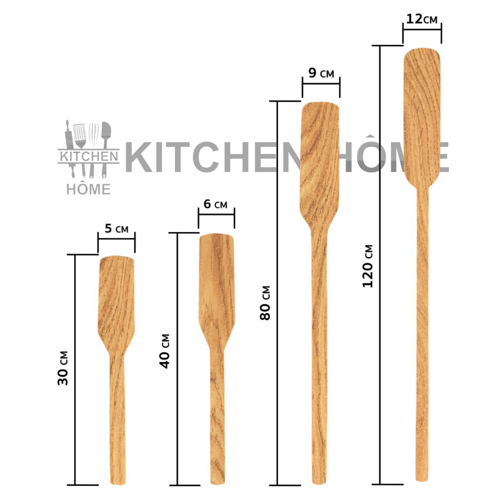 ไม้พายด้ามยาว สำหรับคนอาหาร หรือ กวนขนม 30cm, 40cm