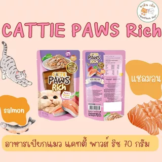 อาหารเปียกแมว Cattie Paws Rich แคทตี้ พาวส์ ริช บรรจุ 12 ซอง
