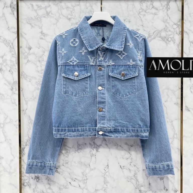 JACKET DENIM LOUIS VUITTON แจ็คเก็ต เสื้อคลุม เสื้อยีนส์ ผ้ายีนส์แท้ หลุยส์