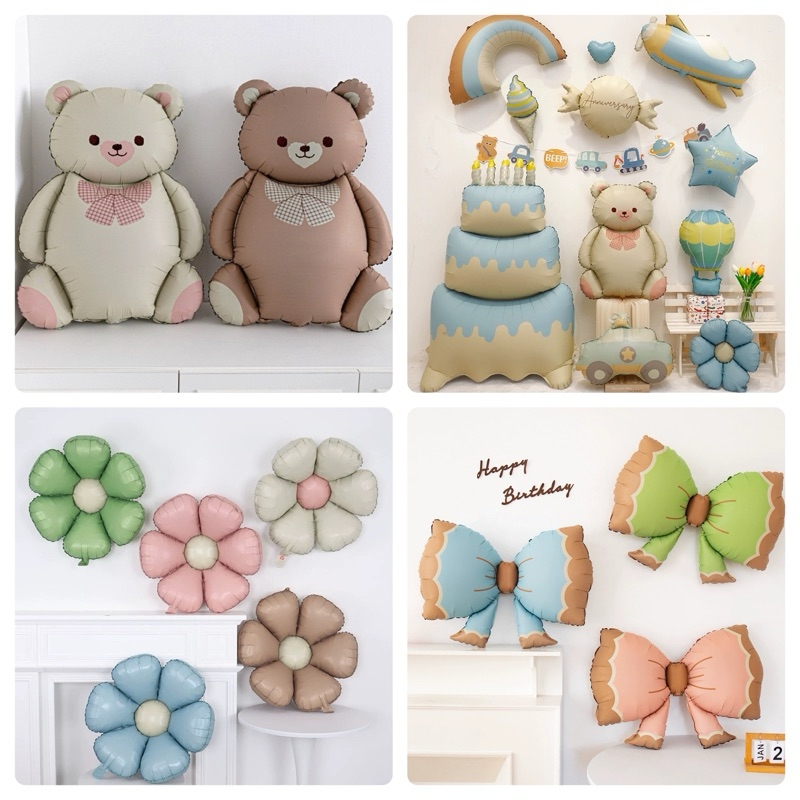 ลูกโป่งวันเกิด แนวมินิมอล ลูกโป่งฟอยล์หมี ดอกไม้ ดาว โบ รุ้งกินน้ำ เนื้อแมทส์ และอีกหลายแบบ ร้านไทย สินค้าพร้อมส่ง