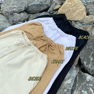 BY PHAKA | SANDY PANTS กางเกงผ้าฝ้ายเอวรูด style 𝐌𝐢𝐧𝐢𝐦𝐚𝐥