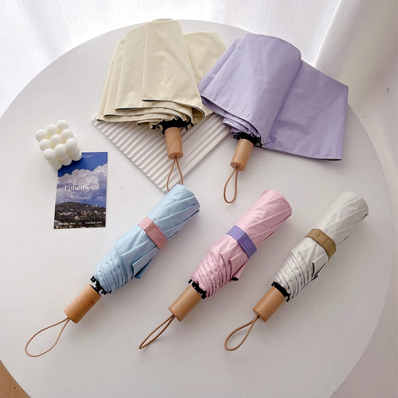 ร่มกันแดดออโต้ กันฝน ป้องกันรังสียูวี UV ร่มพับอัตโนมัติขนาดเล็ก สีพาสเทลน่ารัก กันฝน พกพาง่าย
