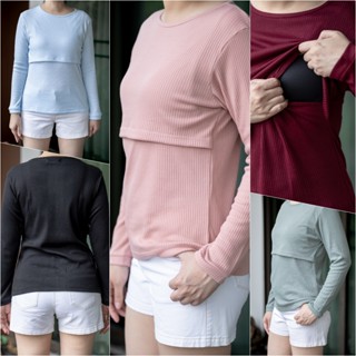 เสื้อให้นมบุตร ผ้าร่อง ยืด