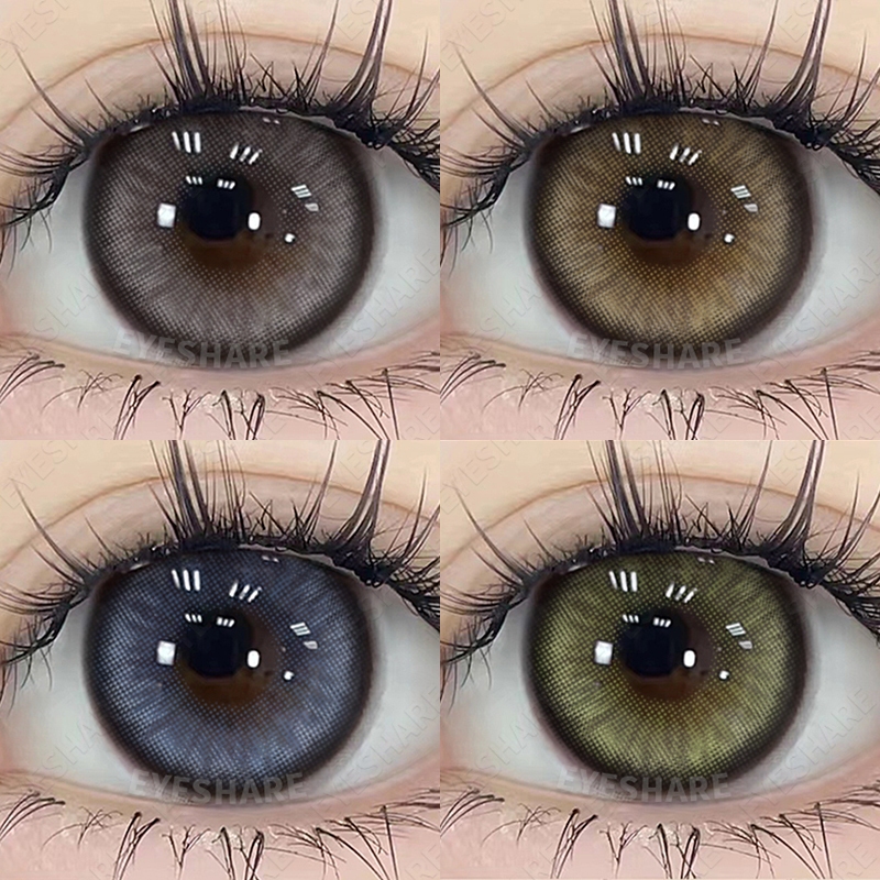 {COD}-Eyeshare เพชรสีเทา / น้ำตาลคอนแทคเลนส์ 1 คู่คอนแทคเลนส์สีตาใหญ่ 14.5 มม. พร้อมจัดส่งฟรีหนึ่งปี