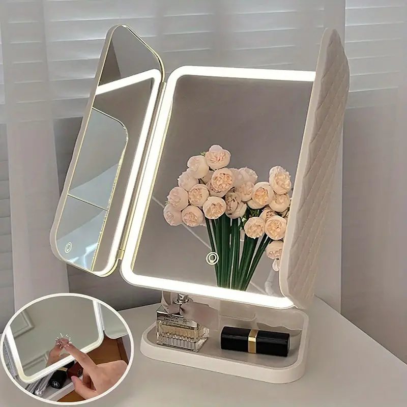 kokorohome กระจกไฟ led กระจกมีไฟ ไฟแต่งหน้า MB041 ชาร์แบตได้ กระจกแต่งหน้า กระจกไฟ กระจกปรับแสงได้