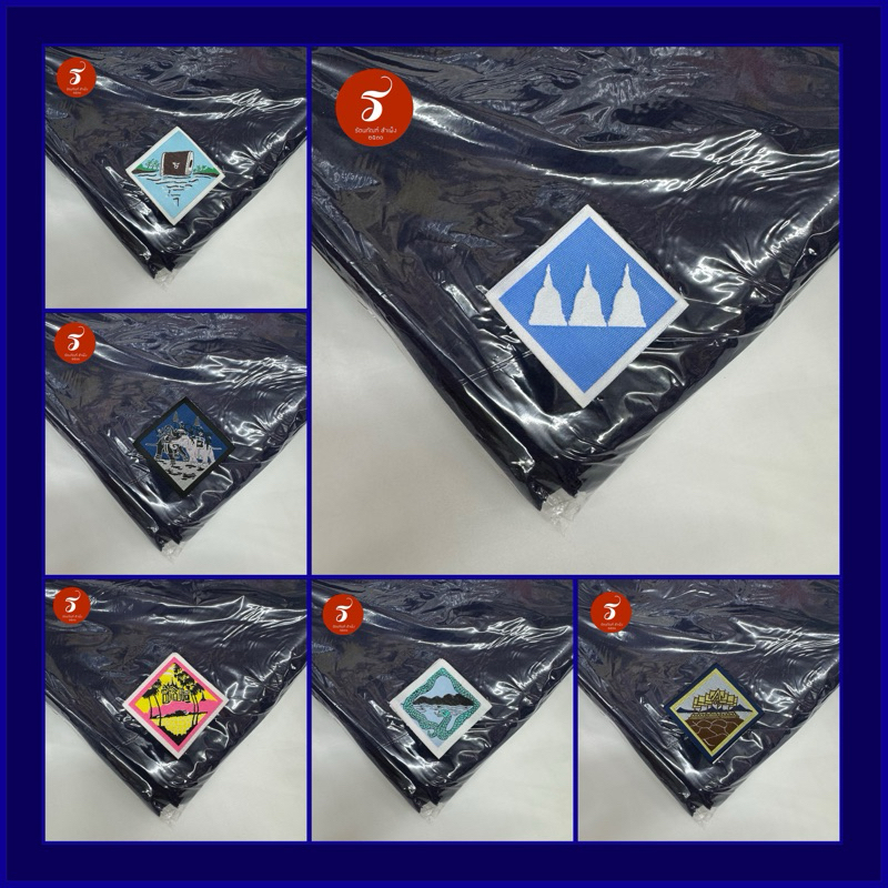 (รัตนภัณฑ์ สำเพ็ง) ผ้าพันคอลูกเสือ เนตรนารี ขนาด S L XL (1ล) รวมสีน้ำเงิน ทุกจังหวัด