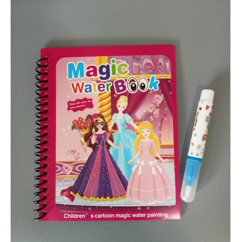 สมุดระบายสีด้วยน้ำเปล่า Magic Water Book เมื่อแห้งสีจะหายไป แล้วเราก็กลับมาระบายซ้ำได้ใหม่ หนังสือระบายสีน้ำวิเศษ เมื่อแ