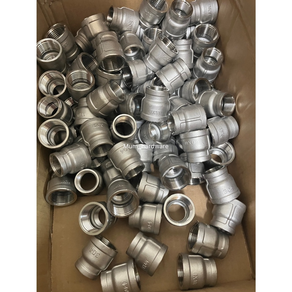 ข้อลดกลมเกลียวในสแตนเลส / ข้อลดเกลียวใน+ใน(Reducing Socket Stainless 304) (ขนาด 1นิ้ว ถึง 1-1-/2")