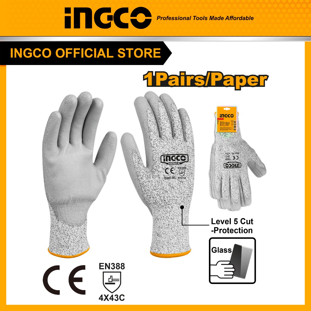 INGCO ถุงมือกันบาด HGCG02-XL INGCO
