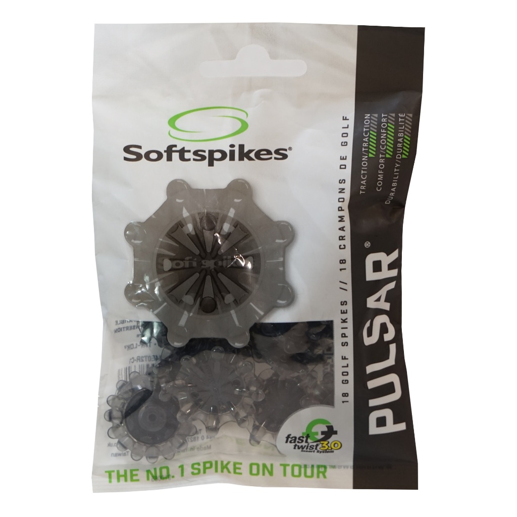 Spike Softspikes Pulsar "Grey/Black" Fast Twist 3.0 Golf Cleats (18Cleats)