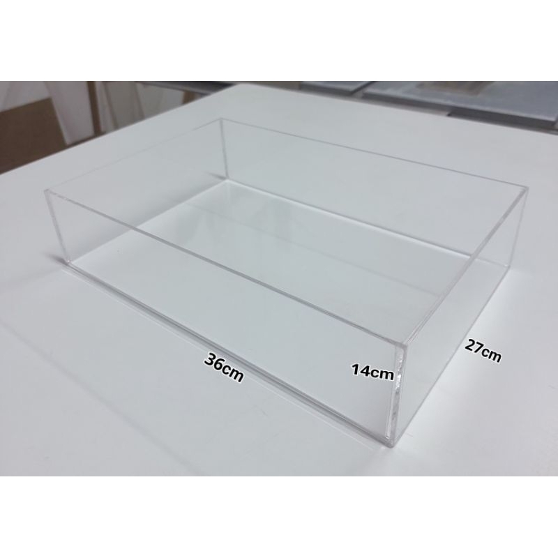 ถาดอะคริลิค แบบใส ขนาด36cm×27cm×14cm "หนา3มิล"