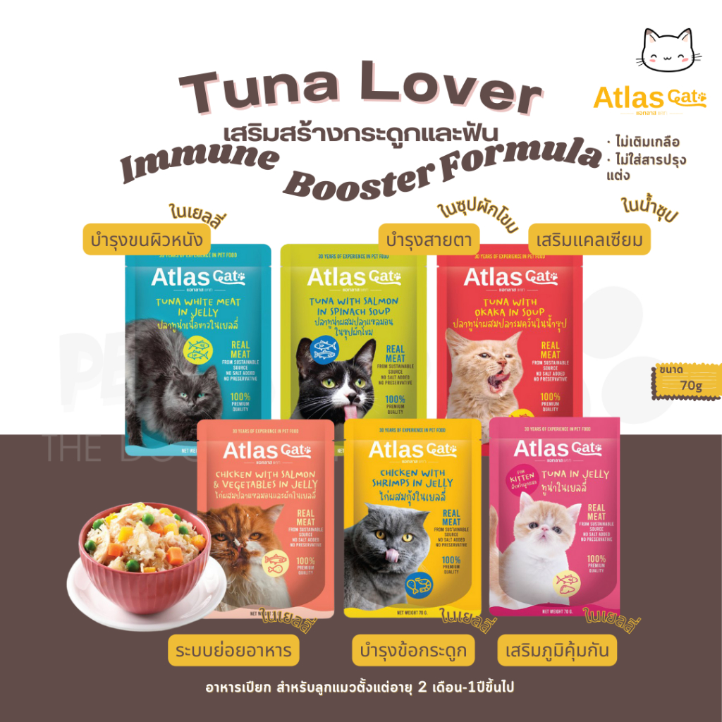 Atlas Cat (โหล) *12ซอง อาหารเปียกแมว Complete & Balance 70g