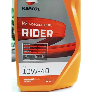 ราคาโปรโมชั่น น้ำมันเครื่อง REPSOL RIDER 10W - 40 มี 2 ขนาด 0.8 ลิตร และ 1 ลิตร สำหรับรถเกียร์ธรรมดา