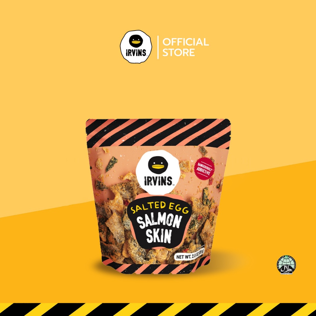 IRVINS หนังปลาแซลมอนทอดกรอบเคลือบไข่เค็ม (Salted Egg Salmon Skin) ขนาด 210 g