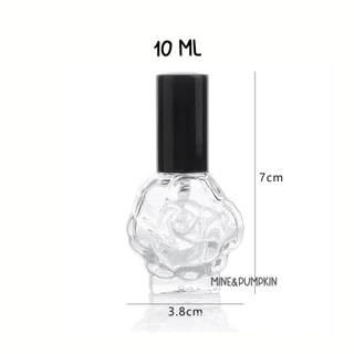 【M&P】ขวดสเปรย์แก้วเปล่ารูปดอกไม้ ฝาดำ เงิน ทอง โรสโกลด์ 10ml ขวดเสปรย์พกพา