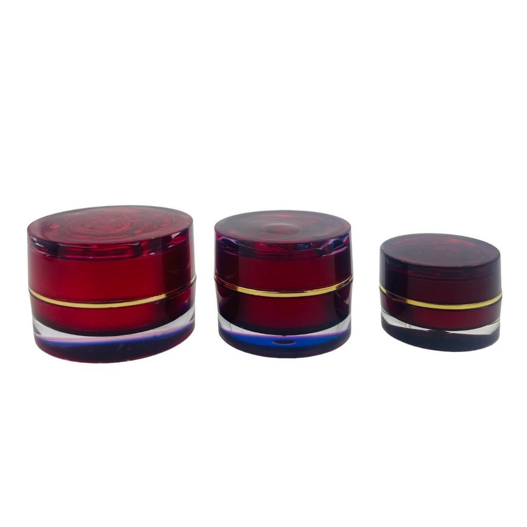 พร้อมส่ง กระปุกครีมกุหลาบ 5g. 10g. 30g. สีแดง สีชมพู สีม่วง สีขาวค สีขาวคาดเงิน เครื่องสำอาง