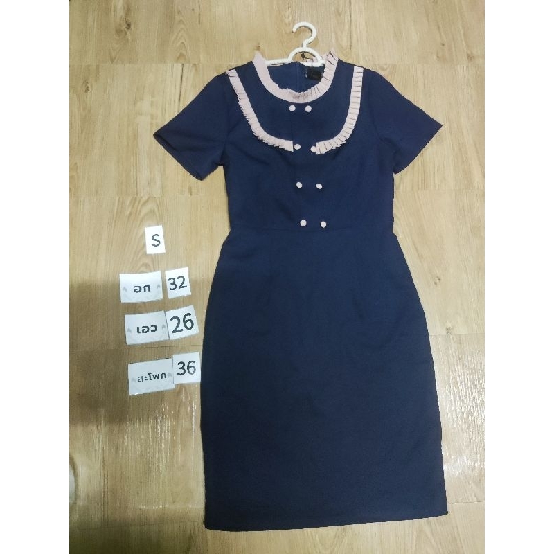 ชุดทำงานสีกรมป้ายprawi#งานเทียบมือ1#ไม่เคยใส่#มือสอง