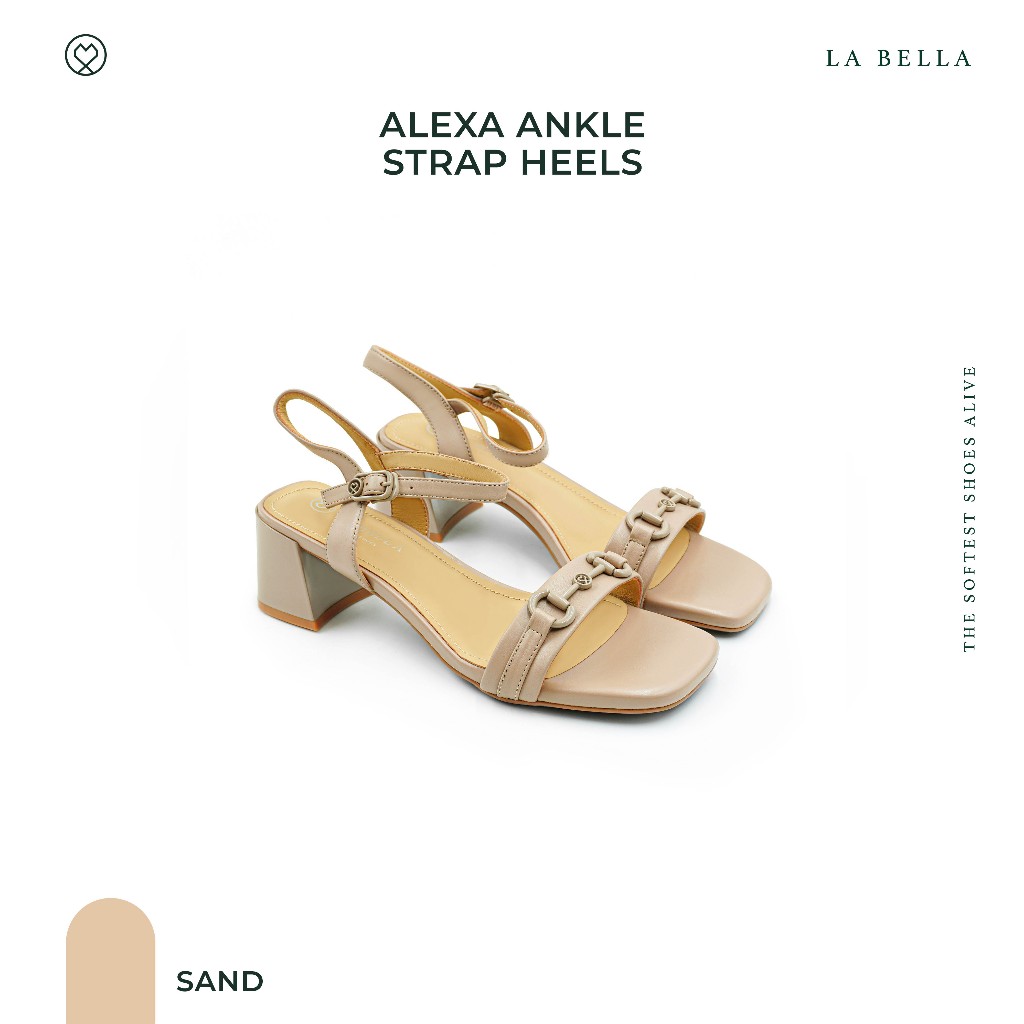 LA BELLA รุ่น ALEXA ANKLE STRAP HEELS - SAND