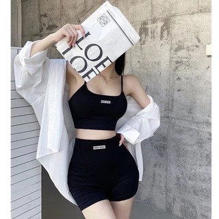 MA 👙 ชุดเซ็ตสปอร์ต บราใส่ออกกำลังกาย บราไร้โครงผู้หญิง ผ้านิ่มยืด ใส่สบาย 👙