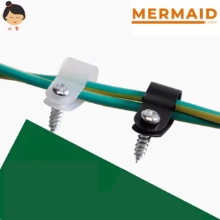 [50 ชิ้น/ชุด] เคเบิ้ล แคล้ม Cable Clamp ตัว จับสายไฟ 1/2 1/4 , 1/8 , 3/8 , 3/16 5/16 นิ้ว สีขาว/สีดำ ตัวยึดสายไฟ