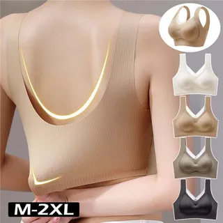 เสื้อในผู้หญิง ไร้โครงไร้รอยต่อ ขนาดใหญ่พิเศษบ M-2XL ยืดหยุ่นได้ดี เก็บกระชับส่วนเกิน กระชับหน้าอก ไม่หย่อนคล้อย