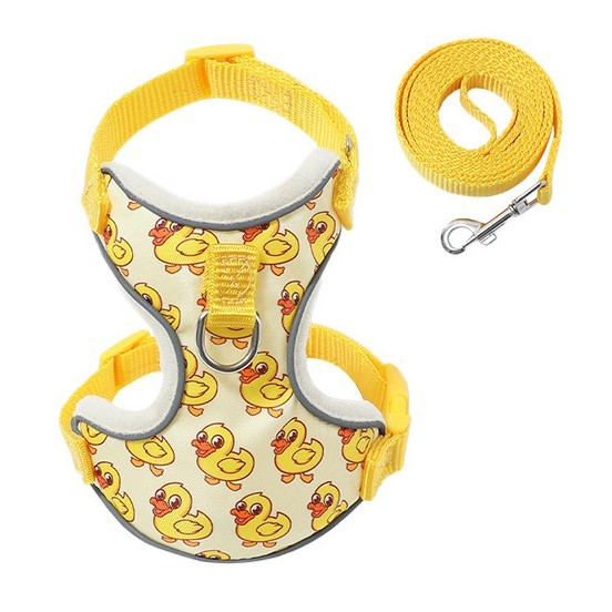 PEKO PET&CAT [สายจูง032] สายจูงสัตว์เลี้ยง ลายเป็ด เชือกยาว 120ซม. สายจูงแมวหมา ของใช้สัตว์เลี้ยง