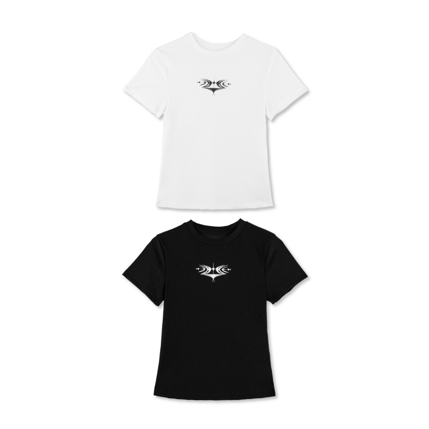 URTHE - เสื้อยืด แขนสั้น ทรง Baby Tee รุ่น Sparkles