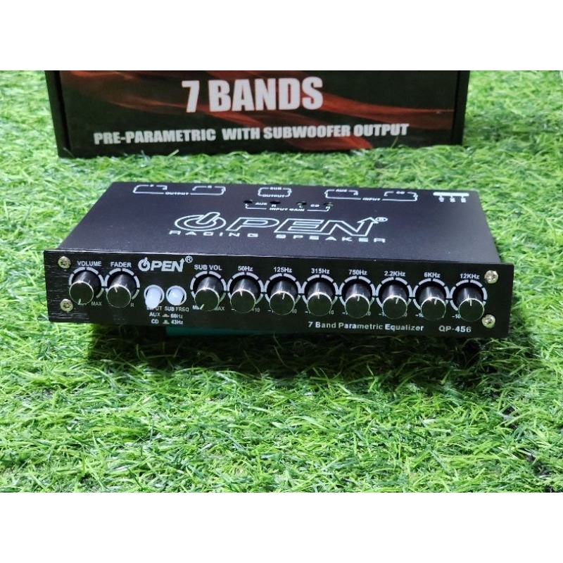 ปรี 7แบรน QP-456 OPEN ของแท้ วอลุ่มเก็บปุ่มได้ ปรี 7แบน แยกซับอิสละ ปรีรถยนต์ เครื่องเสียงรถยนต์ PRE