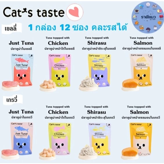 (12 ซอง) อาหารเปียกแมว Cat’s Taste 1 กล่อง ( 12 ซอง )
