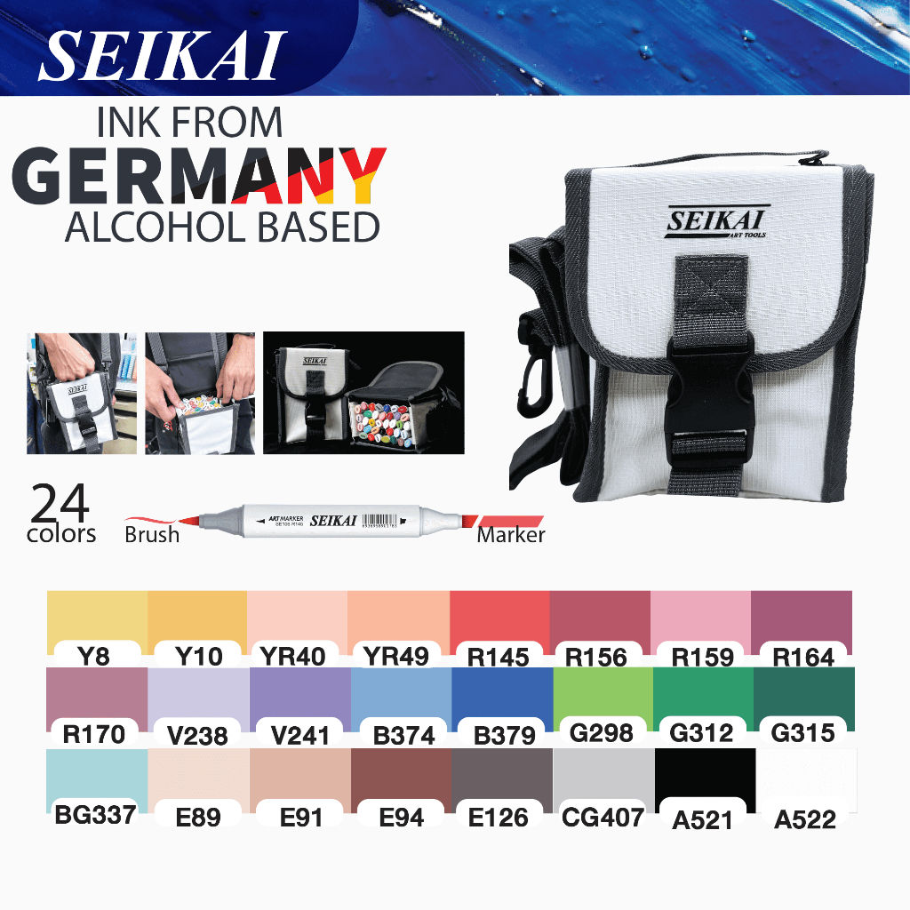 SEIKAI ชุดปากกา 2 หัว SEIKAI MARKER 24 สี