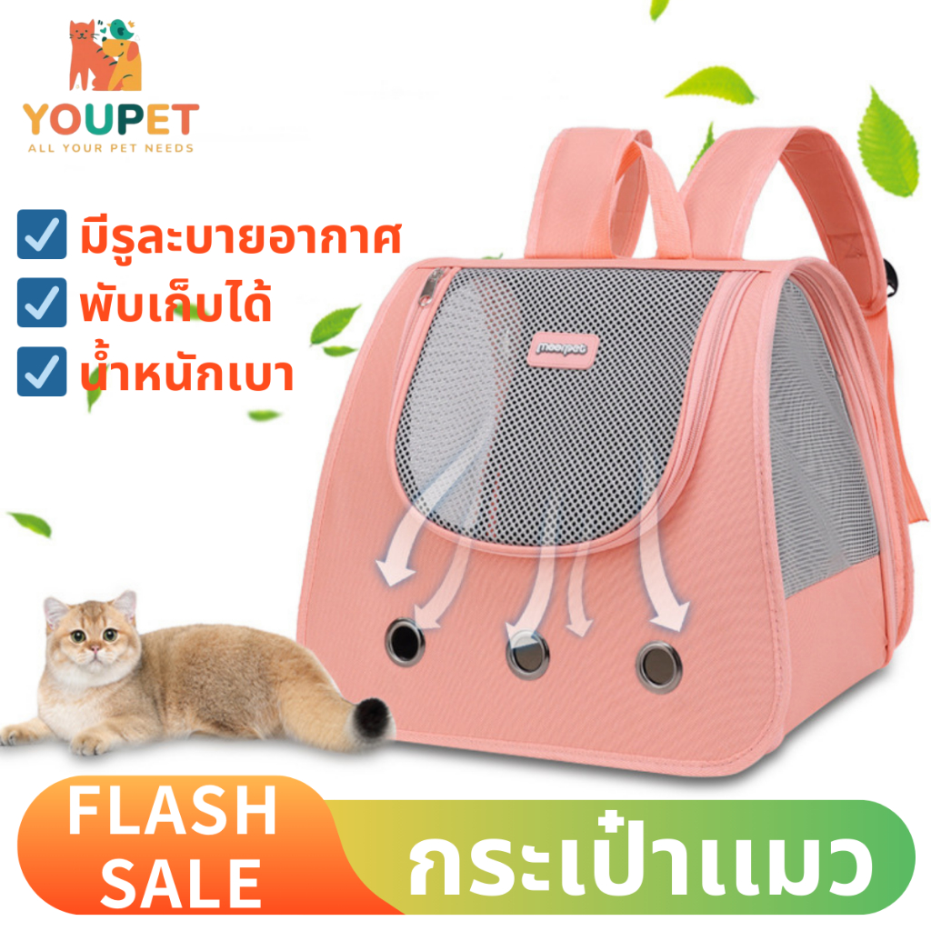 🔥ส่งด่วน🔥กระเป๋าเเมว เป้สัตว์เลี้ยง แมว สุนัข กระเป๋าเเมวพับเก็บได้  ระบายอากาศได้ พร้อมส่งในไทย
