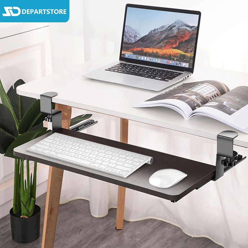 ที่วางคีย์บอร์ด รุ่นปรับระยะความสูงได้ Keyboard tray ถาดวางคีย์บอร์ดและเมาส์ แบบหนีบโต๊ะ ไม่ต้องเจาะโต๊ะ