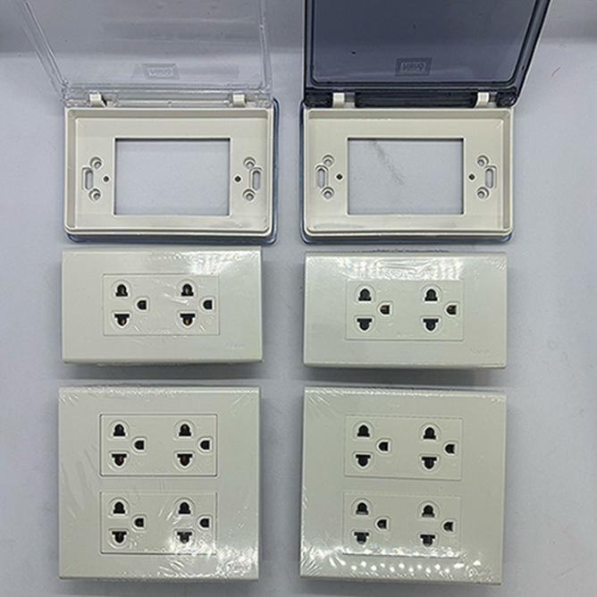 ชุด เต้ารับ สวิทซ์ ปลั๊ก สวิตซ์ แบรนด์นาโน NANO หน้ากาก สีขาว 2x4 4x4 เดิม เเนวนอน