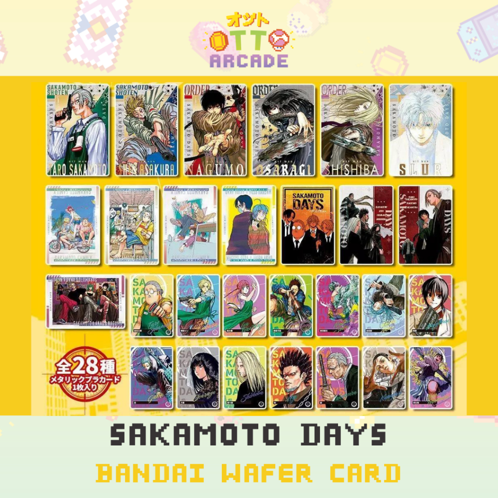 (1 spot 2 ซอง) Sakamoto Days | ขนมเวเฟอร์รสวนิลา แถมการ์ดสะสมซากาโมโต้ เดย์ ลิขสิทธิ์แท้ Bandai
