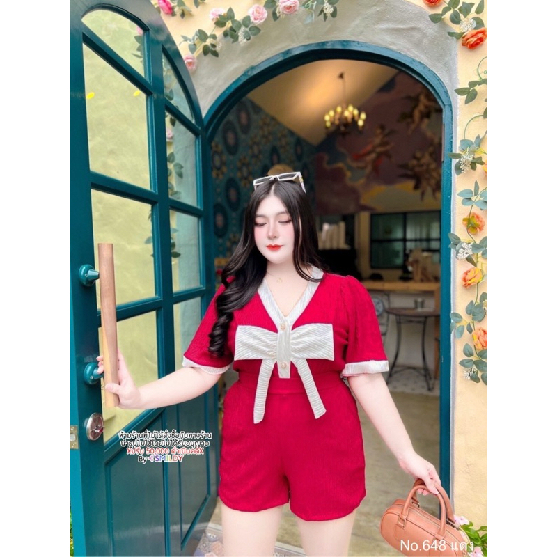 สาวอวบ ชุดเซ็ตสาวอวบ เซ็ตไอดอล โบว์หน้า ขาสั้น อก 40 42 44 46 48 50 52 54 56 - รูปที่ 6