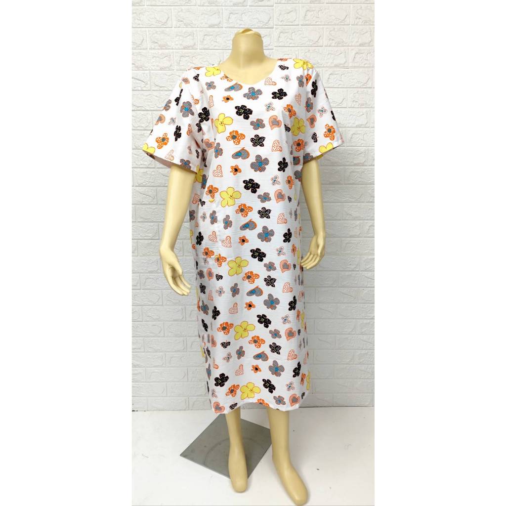 ชุดผู้ป่วย มีเชือกผูกด้านหลัง  7 size อก 42-54 นิ้ว Cotton 100% ใส่ได้ทั้งชายและหญิง