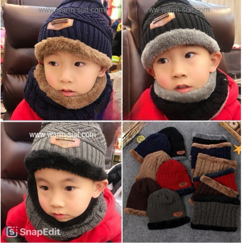 หมวก+ผ้าพันคอ(ปลอกคอ)บุเฟอร์ 3in1 (ปรับใช้ได้หลายรูปแบบ)#3 เด็กเล็ก-เด็กโต