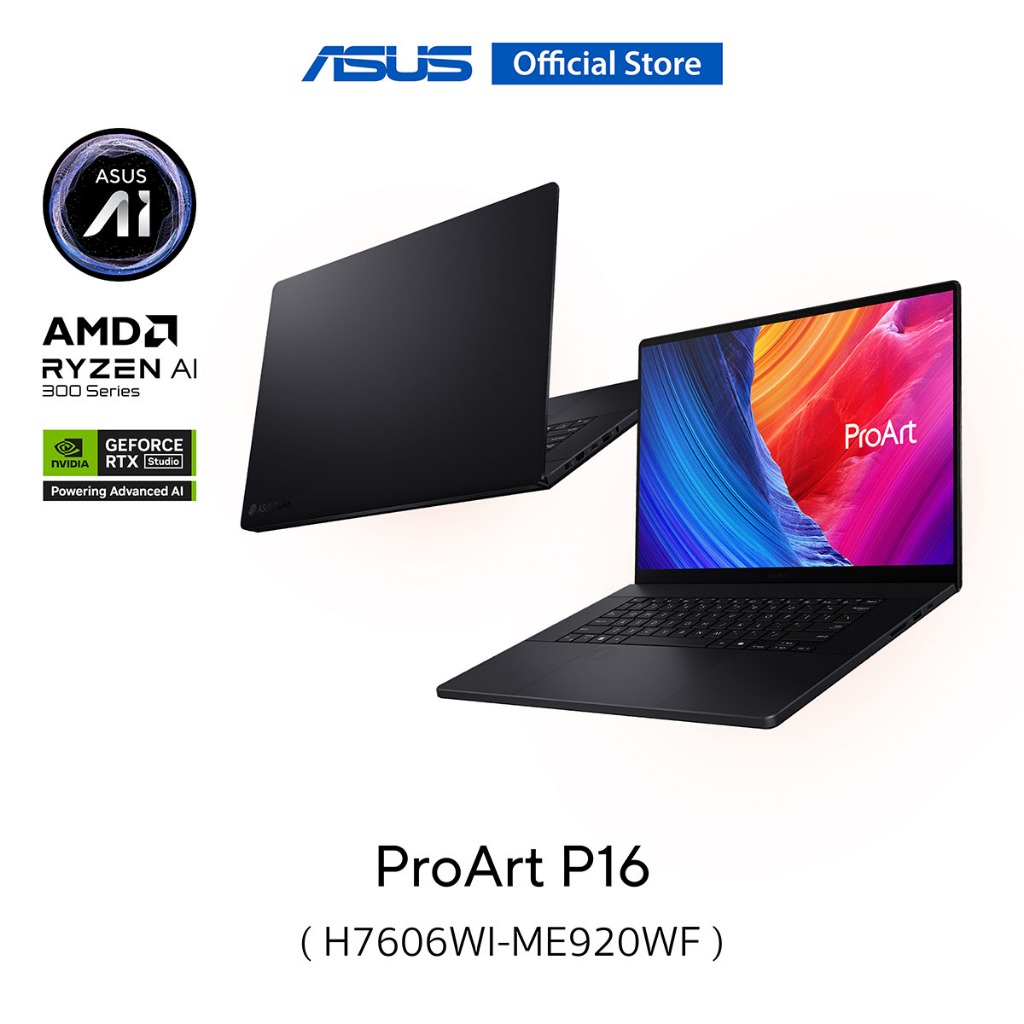 ASUS ProArt P16 (H7606WI-ME920WF) 16" 4K OLED, AMD Ryzen AI 9 HX 370, 64GB LPDDR5X, 2TB SSD, RTX4070