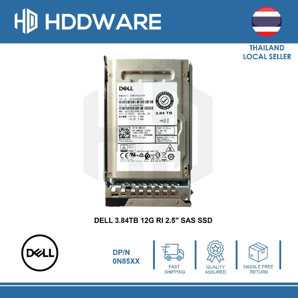 DELL 3.84TB SAS 12G RI 2.5" SSD // 0N85XX // SDFBE84DAB01 // KPM5XRUG3T84