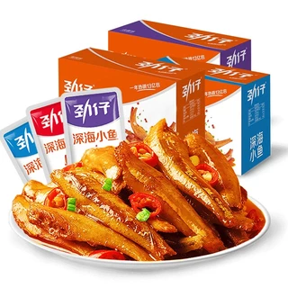 ปลาจิ๋วทะเลปรุงรสพร้อมทาน หอมกลิ่นพริก เครื่องเทศจีน อร่อย หม่าล่า เผ็ด ปิ้งย่าง มีหลายรสให้เลือก小鱼