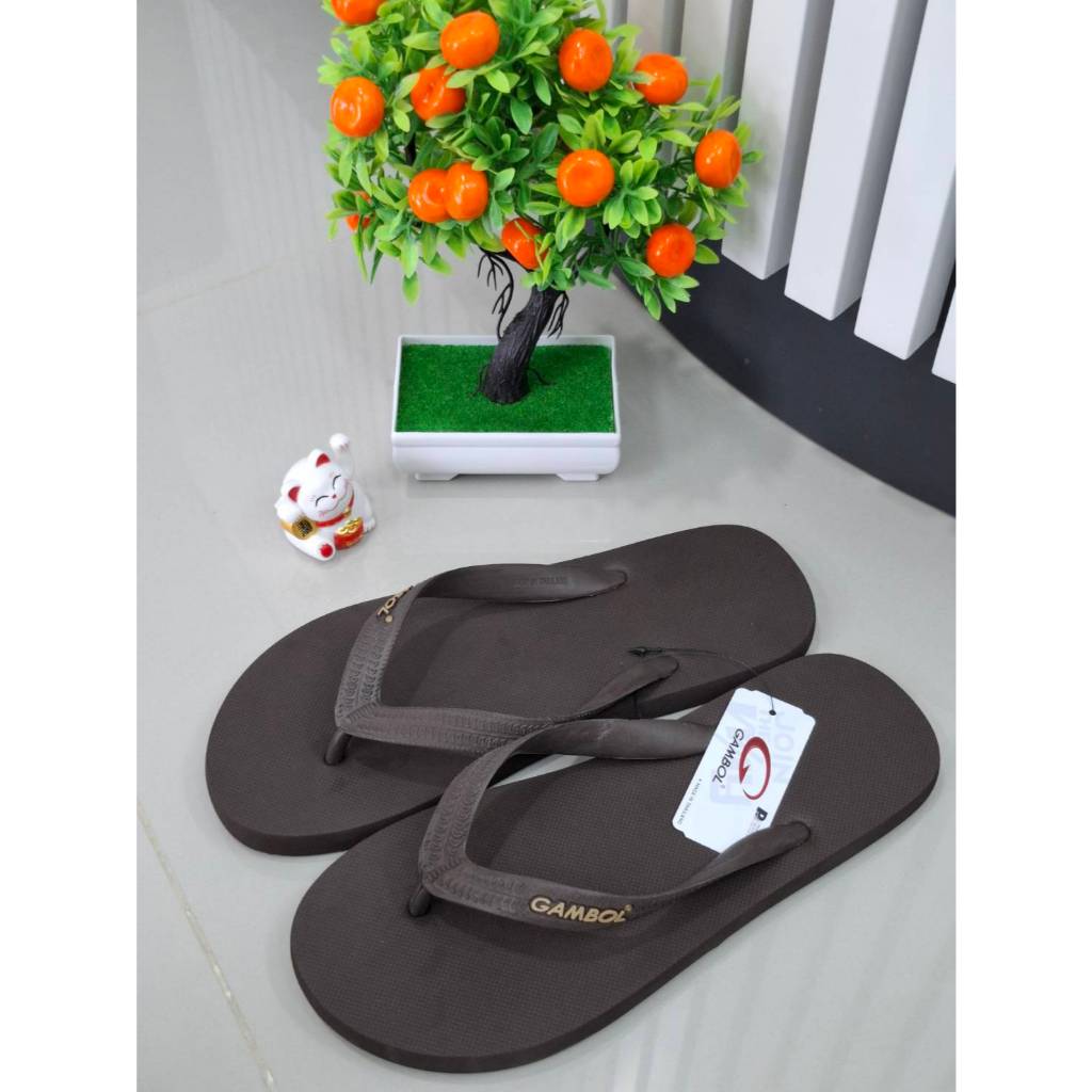 15 รองเท้าแตะแบบคีบ GAMBOL รุ่น 71052  สี แดง เหลือง น้ำเงิน ดำ เขียว กรม น้ำตาล  Size 9-11