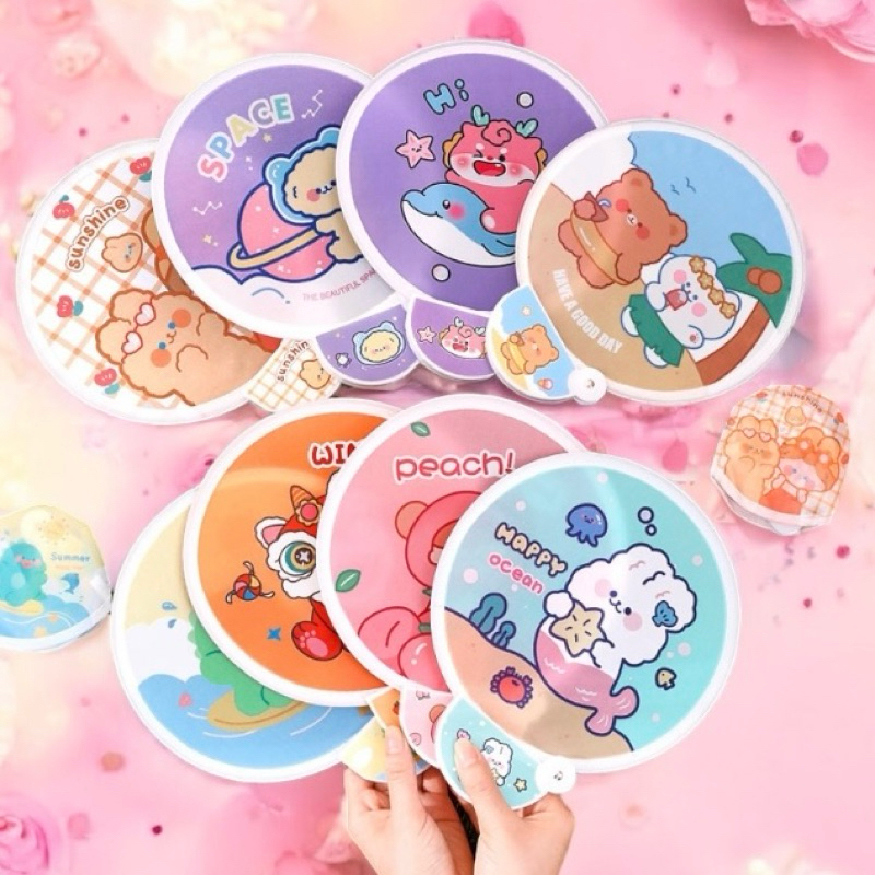 พัดสปริงพกพาง่าย พับเก็บได้ ยกโหล (12 ชิ้น)